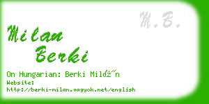 milan berki business card